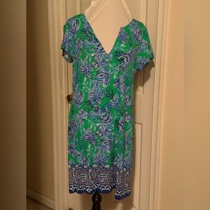 Lilly Pulitzer Vibrant Green and Blue Dress - NWT sz XL